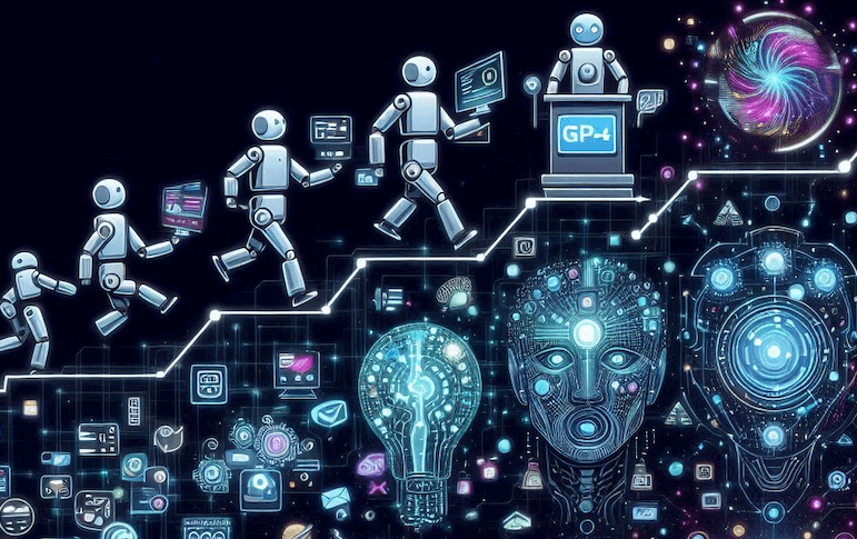 Evolution of AI from chatbots to GPT-4.
