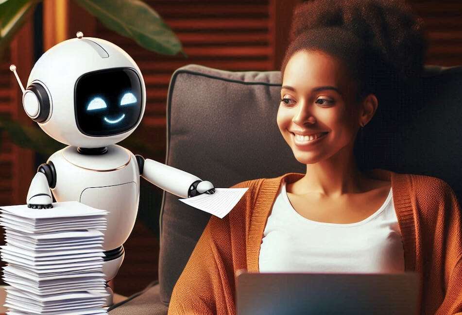 AI writing assistants and humans work together for content automation and generation.