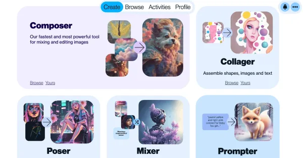 Artbreeder interface.
