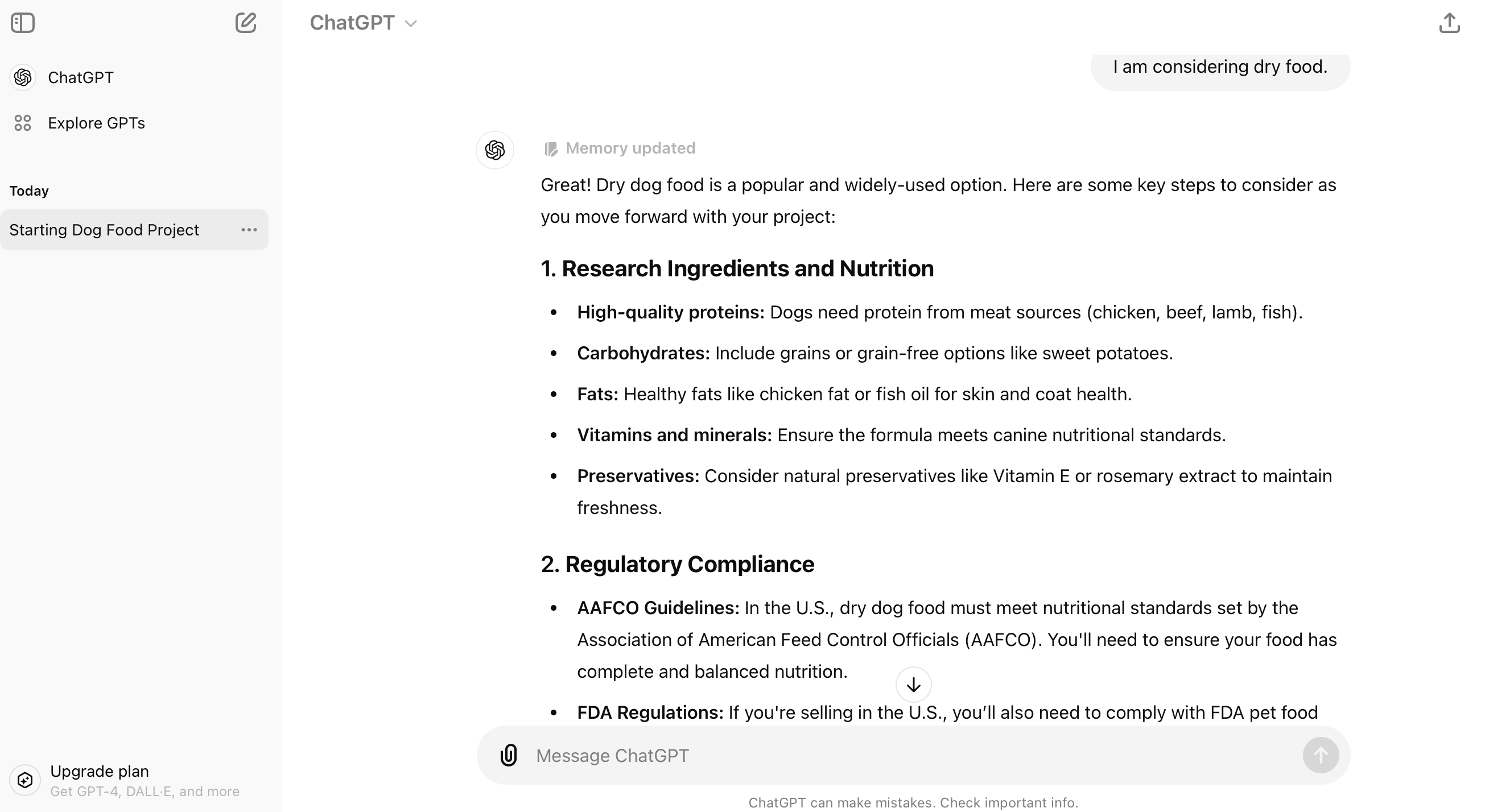 ChatGPT Generating content based on user input.