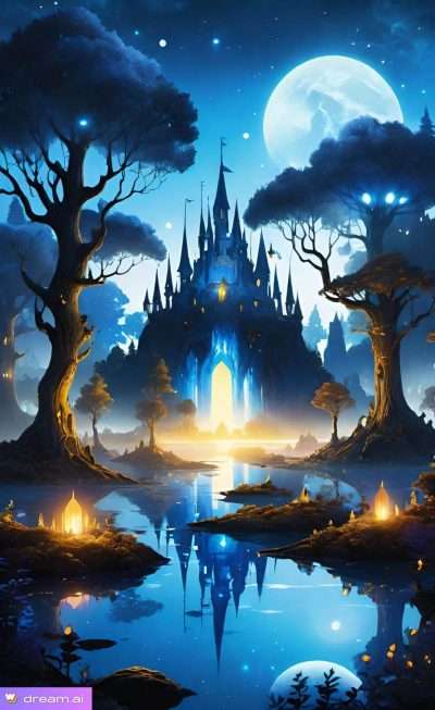 Fantasy image created by Dream using AI image generator.