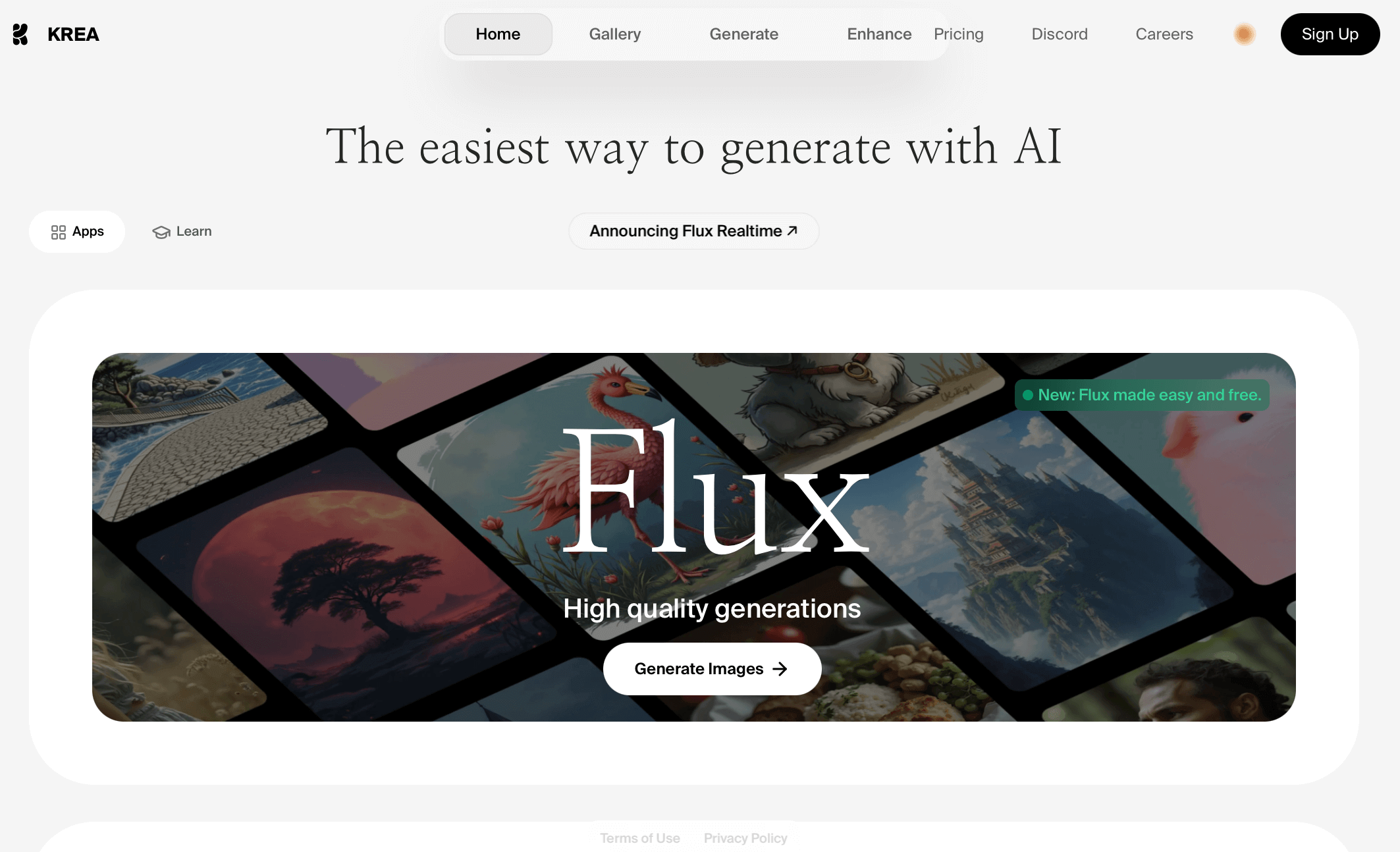 Krea.ai AI platform for image generation prompts