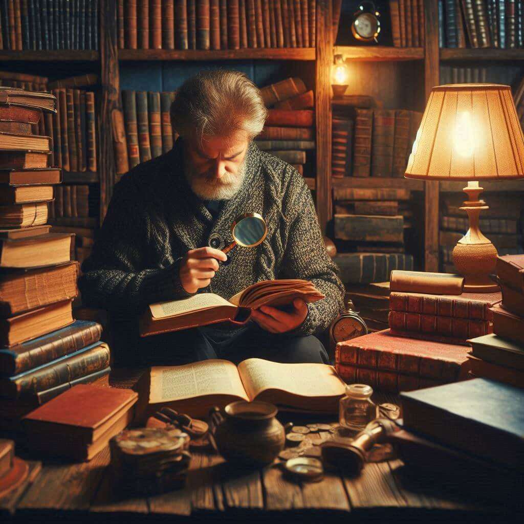 Person doing manual research.