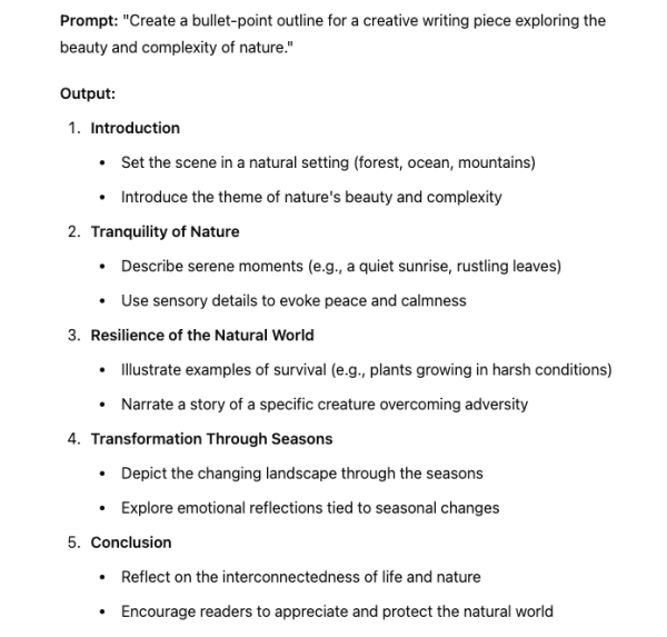 Nature outline drafted by ChatGPT.
