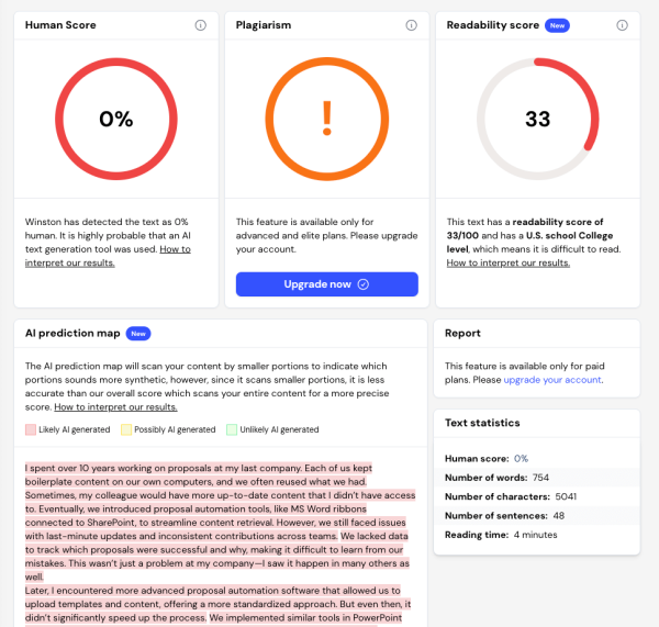 AI detector Hive Moderation checking for AI text.