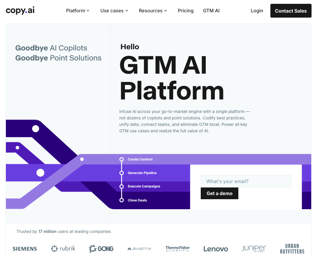 Copy Ai's interface - great tool for marketing.