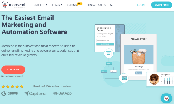 Moosend email marketing automation.