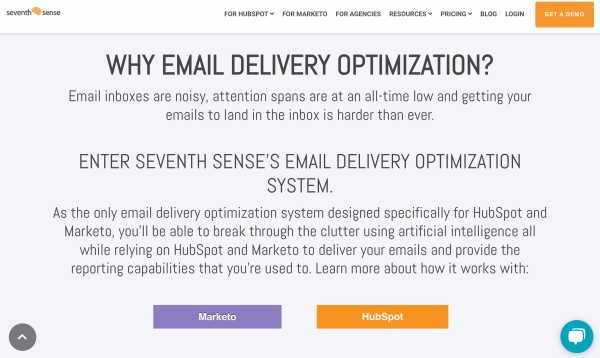 Seventh Sense CRM designed for HubSpot and Marketo.