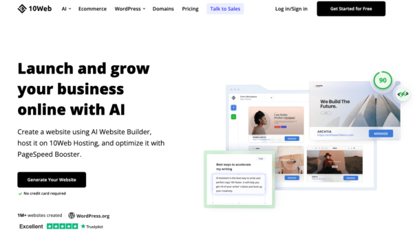 10web building website with AI.