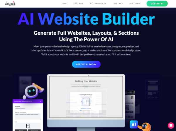 Divi website builder.
