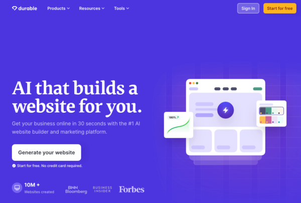 Durable AI website builder.
