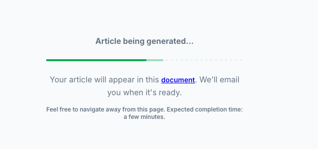 Generate post on Junia AI processing.