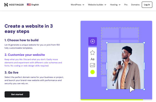 Hostinger website builder using AI.
