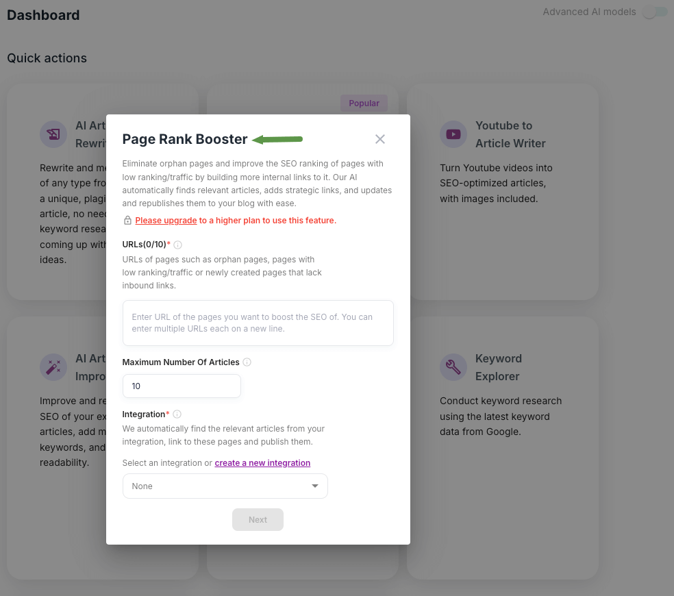 Junia Ai Page rank booster.