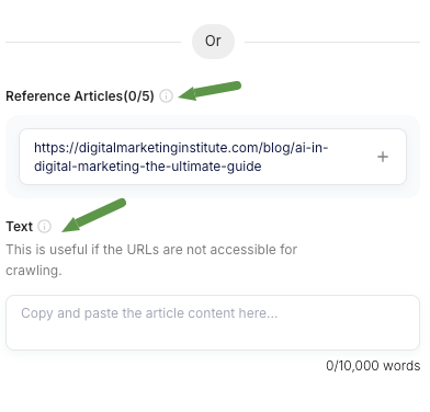 Junia AI referenced articles and/or text for post.