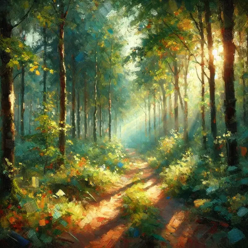 Vertical image of forest can be requested from Dalle.