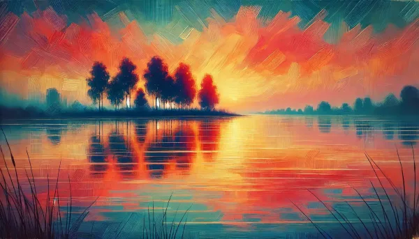 Specific prompt for sunset created using DALL-E.
