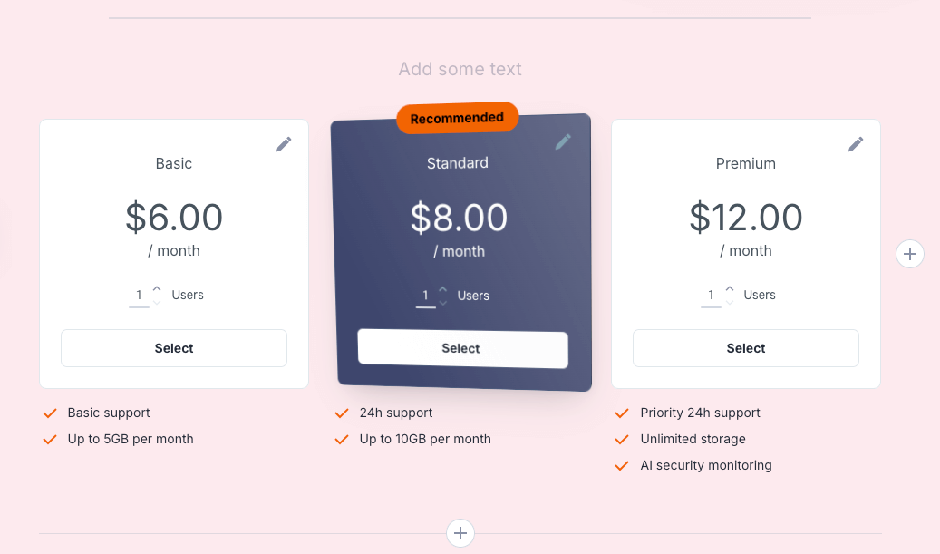 Qwilr pricing template.